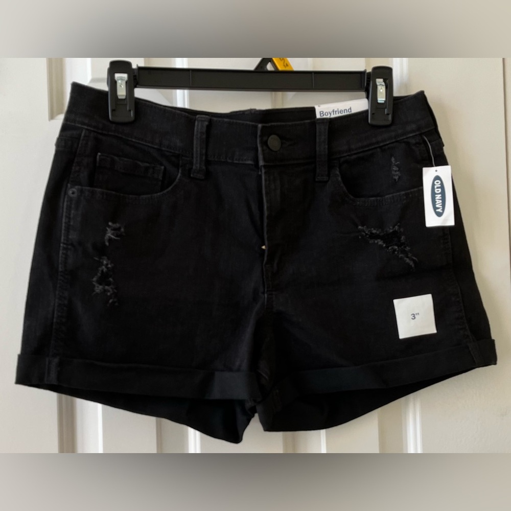 Old Navy Women's Boyfriend Black Jean Shorts